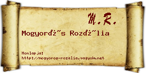 Mogyorós Rozália névjegykártya